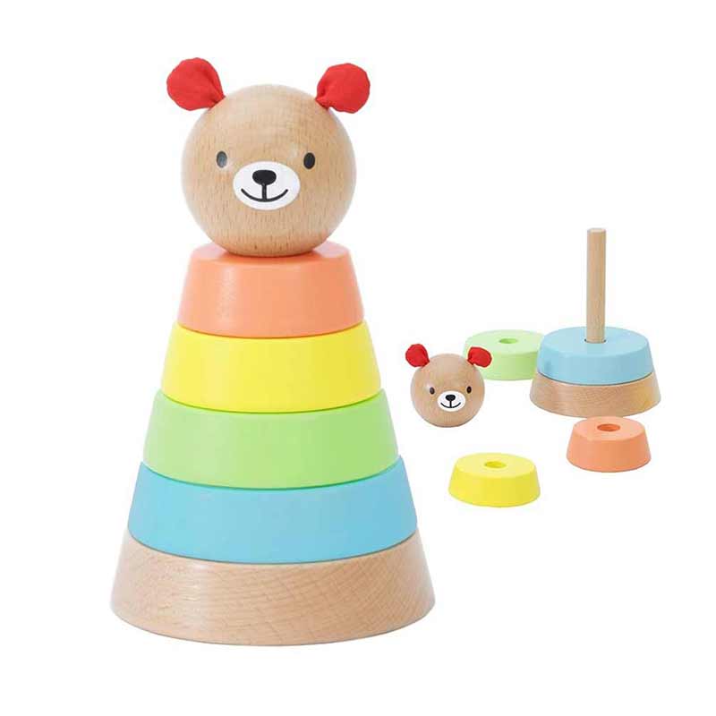 Дървена Играчка - Кула За Нареждане-Мече