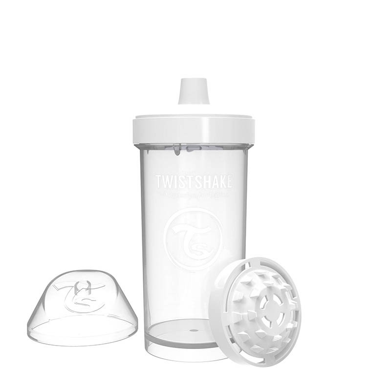 Children's Cup with Shaker Twistshake 360ml 12+ Months White