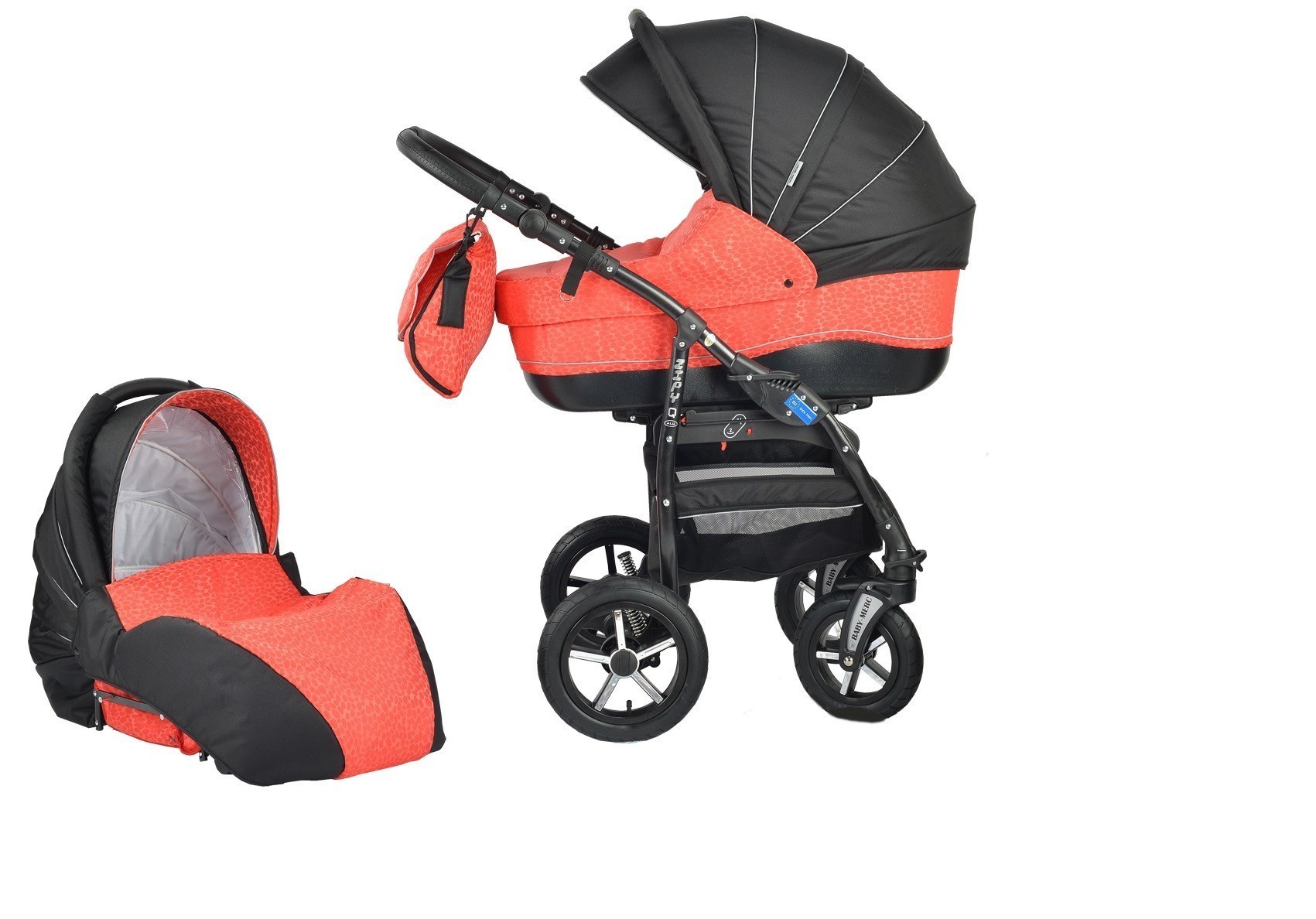 Baby Merc 2 in 1 Stroller Model Zipy Black with Red