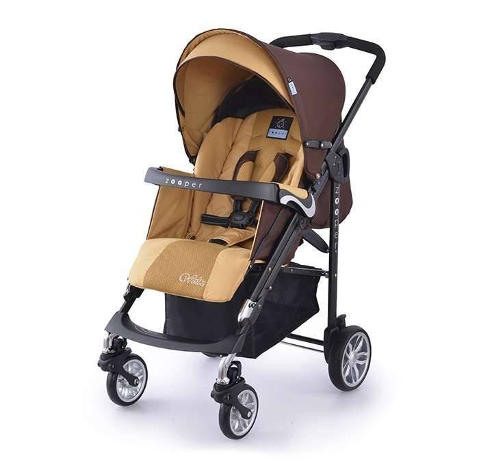 Child's Stroller, Combination Zooper Waltz Khaki Plaid Brown and Beige