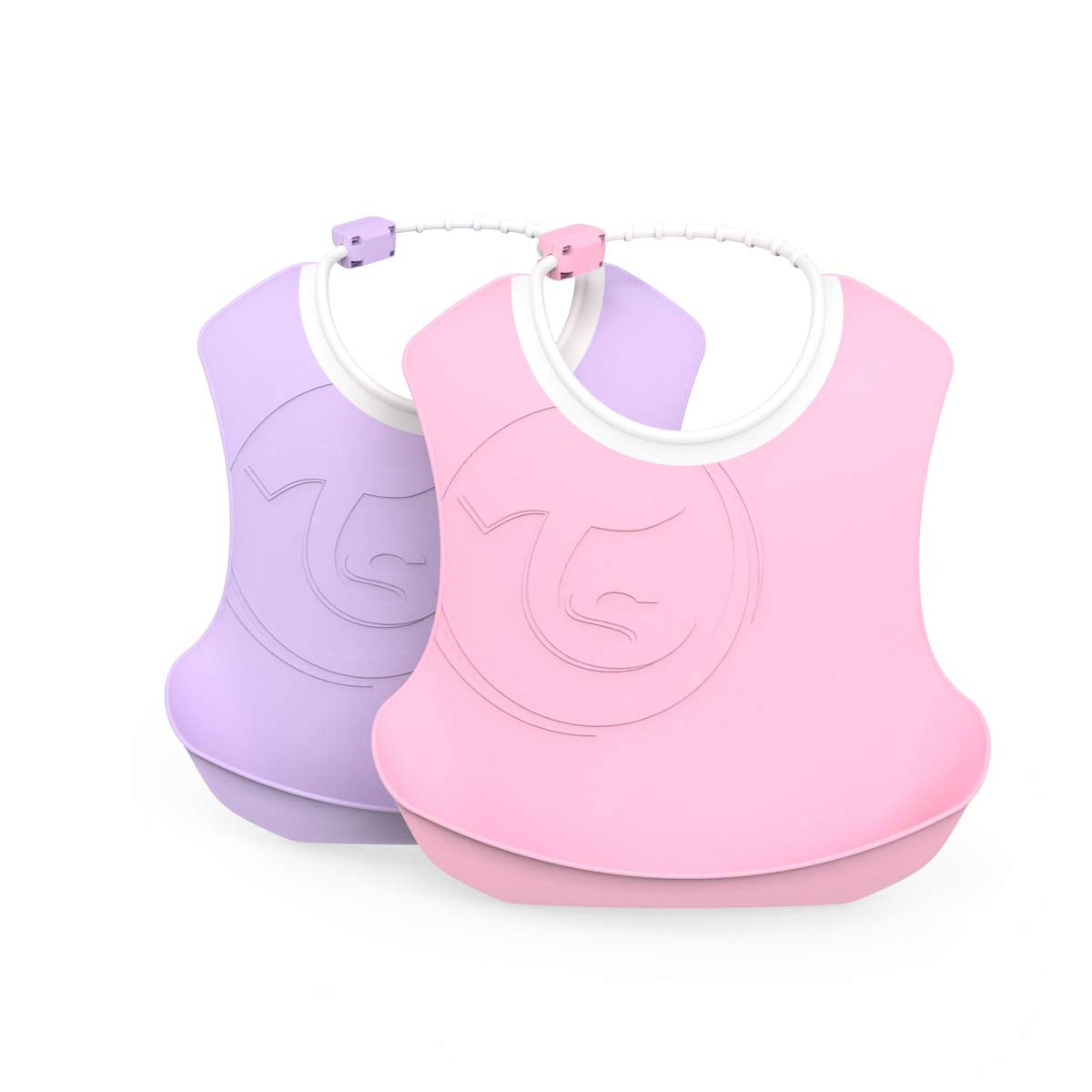 Teething toys for 4+ months, pink and lilac.