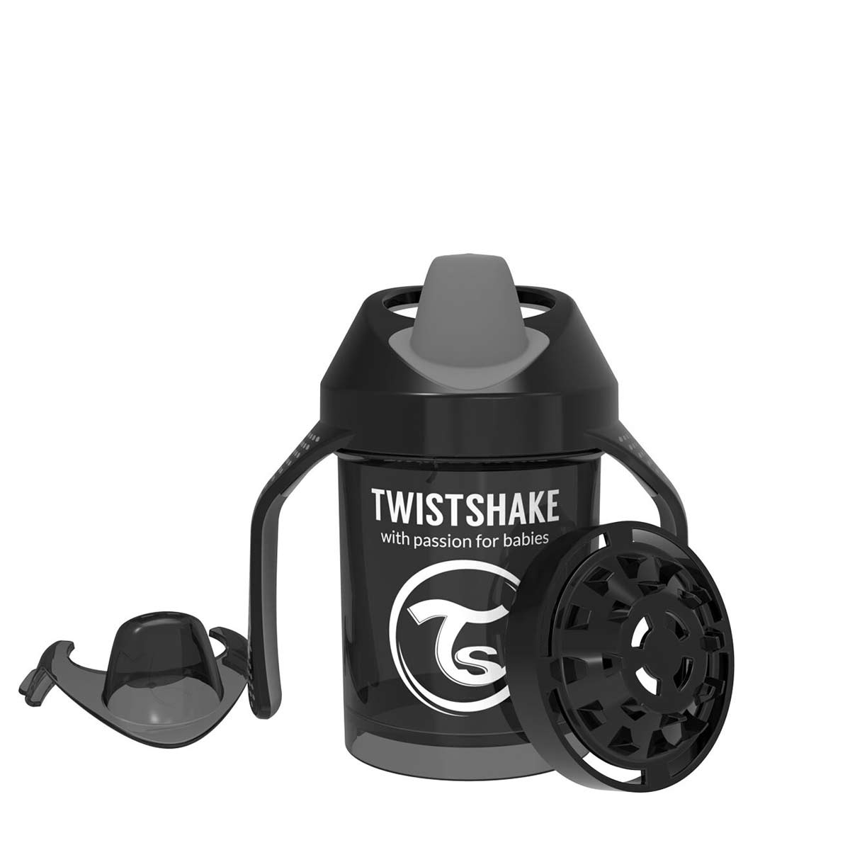 Mini Cup with Shaker Twistshake 230ml 4+ Months Black
