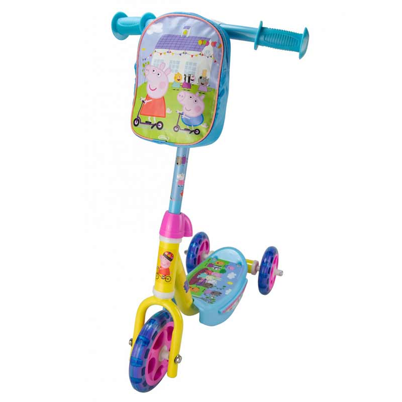 Children's Scooter with 3 Wheels and Backpack, Peppa Pig